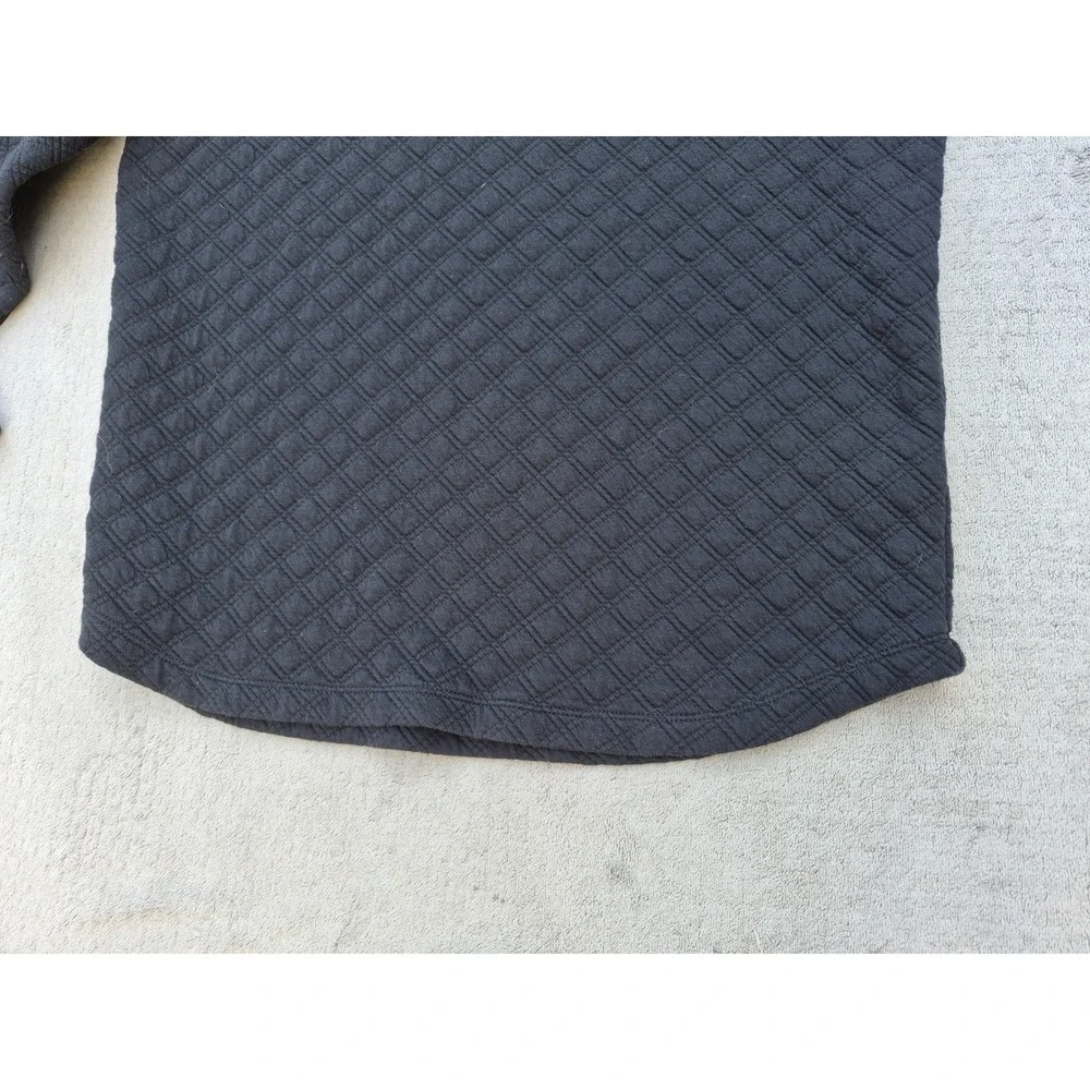 J. Crew Womens Black Quilted Mock Neck Pullover Sweatshirt Size M Long Sleeve